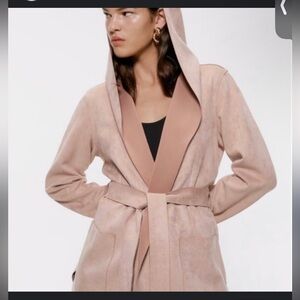 Zara Blush Pink Suede Coat